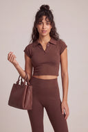 Aurora Ribbed Crop Polo