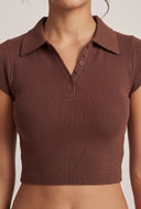 Aurora Ribbed Crop Polo