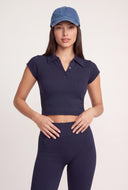 Aurora Ribbed Crop Polo