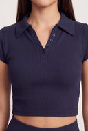 Aurora Ribbed Crop Polo