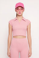 Aurora Ribbed Crop Polo