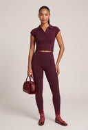 Aurora Ribbed Crop Polo