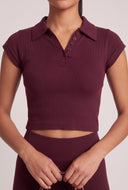 Aurora Ribbed Crop Polo