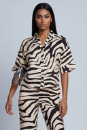 Zebra Button Front Shirt