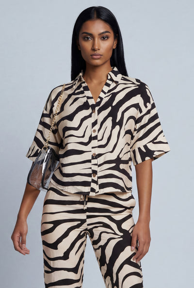 Zebra Button Front Shirt