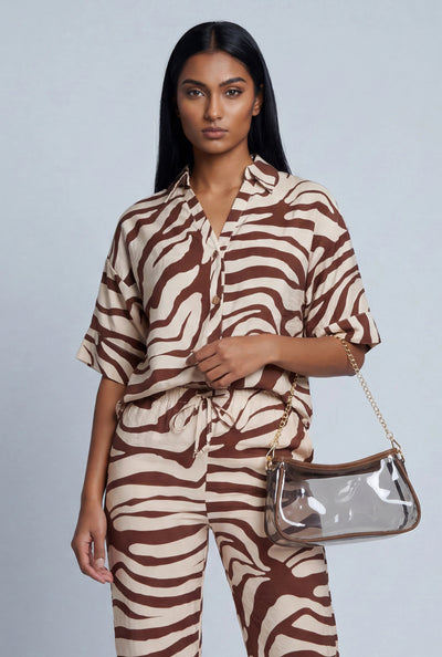 Zebra Button Front Shirt