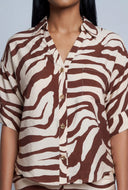 Zebra Button Front Shirt
