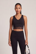 Lace Trim Halter Capri Set