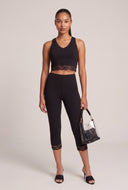 Lace Trim Halter Capri Set