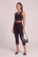Lace Trim Halter Capri Set