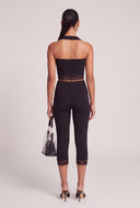 Lace Trim Halter Capri Set