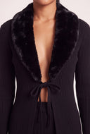 Faux Fur Trim Duster