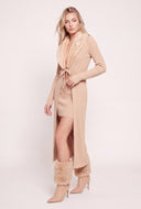 Faux Fur Trim Duster