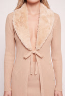 Faux Fur Trim Duster
