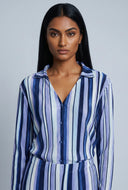 Madelynn Striped Plisse Shirt