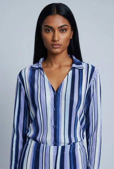 Madelynn Striped Plisse Shirt