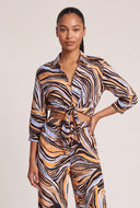 Abstract Print Wide Leg Pants