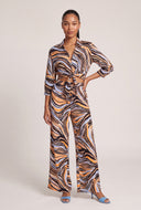 Abstract Print Wide Leg Pants