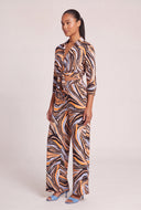 Abstract Print Wide Leg Pants