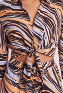 Abstract Print Wide Leg Pants