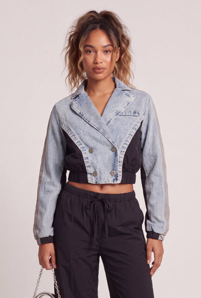 Color Block Crop Jacket
