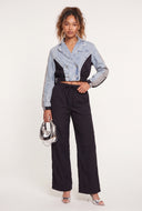 Nylon Wide Leg Pants