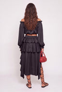 Satin Off The Shoulder Crop Top