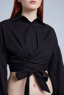 Macy Bubble Sleeve Crop Blouse