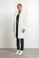 Faux Fur Shawl Collar Tie Waist Coat