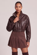 Vegan Leather Crop Jacket