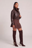 Vegan Leather Crop Jacket