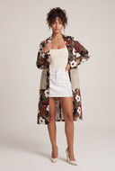 Floral Camo Twill Trench Coat