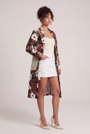 Floral Camo Twill Trench Coat