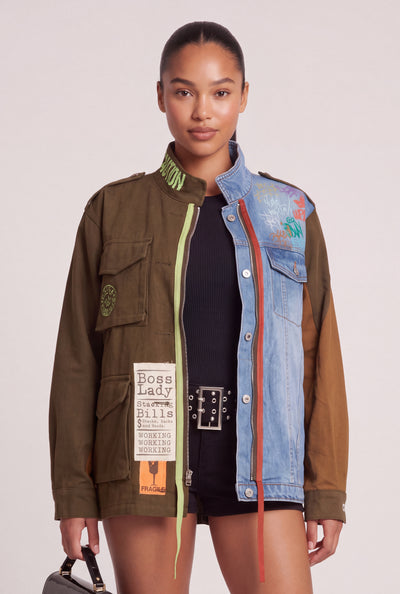 Color Block Denim Jacket