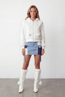 Faux Fur Cropped Hooded Bomber