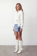 Faux Fur Cropped Hooded Bomber