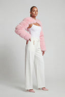 Faux Fur Crop Shrug Jacket