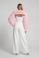 Faux Fur Crop Shrug Jacket