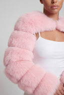 Faux Fur Crop Shrug Jacket