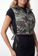 Alexa Side Tie Cropped Hooded Puffer Vest