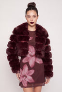 Tiered Faux Fur Jacket