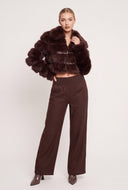 Tiered Faux Fur Jacket