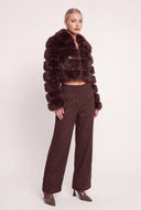 Tiered Faux Fur Jacket