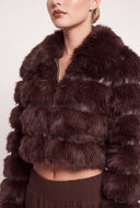 Tiered Faux Fur Jacket