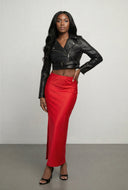 Siena Faux Leather Cropped Moto Jacket