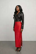 Siena Faux Leather Cropped Moto Jacket