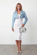 Siena Faux Leather Cropped Moto Jacket