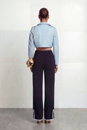 Alaya Cropped Faux Leather Moto Jacket