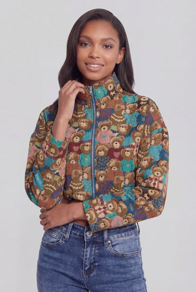 Zelda Jacquard Cropped Jacket