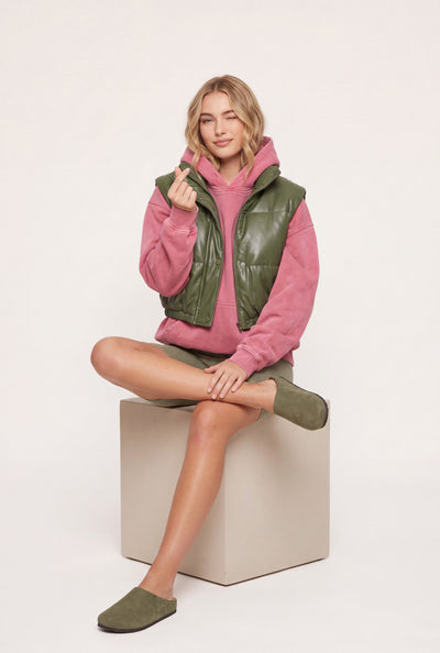 Vegan Leather Crop Vest